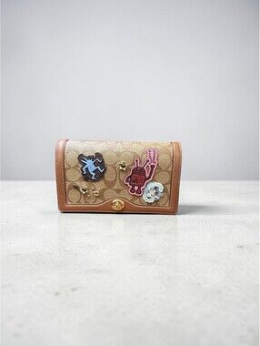 Coach x Keith Haring Leather Crossbody Clutch Limited Edition Rare Appliqué